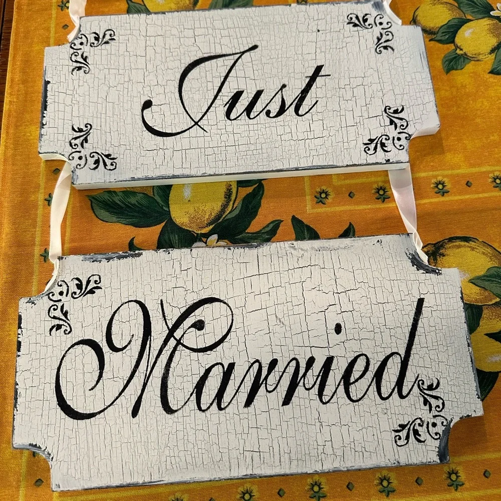 Gorgeous Shabby Chic Mr & Mrs and/or Just & Married Signs for Couples to Hold